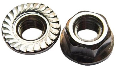 NFLSW1/2C 1/2-13 HEX FLANGE NUT 316SS WITH SERRATIONS